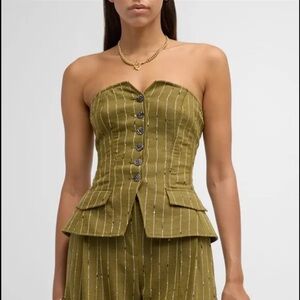 NWT Ulla Johnson Wool Noemie Strapless Bustier Corset Top in Aspen- women’s 10